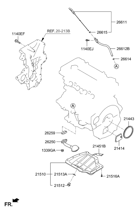 2019 Hyundai Sonata Belt Cover & Oil Pan Diagram 1