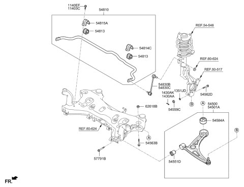 2019 Hyundai Sonata Bush-Stabilizer Bar Diagram for 54813-C1300