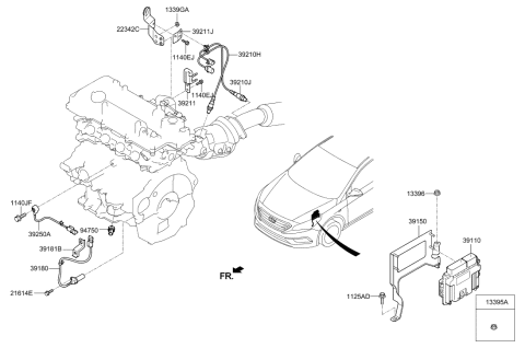 2018 Hyundai Sonata Electronic Control Diagram 1