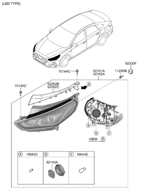 2019 Hyundai Sonata Head Lamp Diagram 2