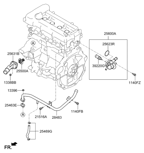 2018 Hyundai Sonata Coolant Pipe & Hose Diagram 5