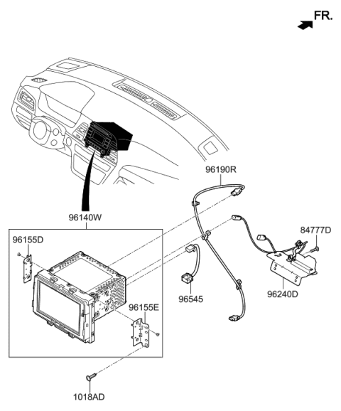 2019 Hyundai Sonata Audio Assembly Diagram for 96160-C2UB0-4X