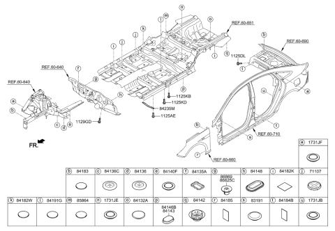 2018 Hyundai Sonata Isolation Pad & Plug Diagram 1