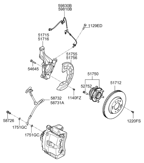 2018 Hyundai Sonata Front Axle Diagram 1