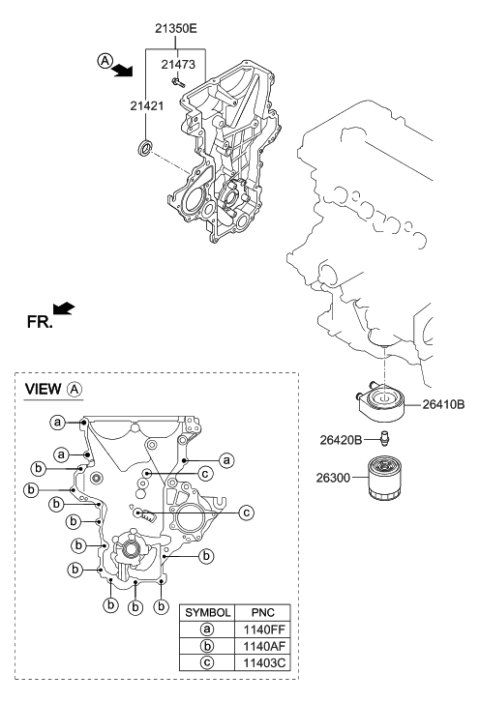 2019 Hyundai Sonata Front Case & Oil Filter Diagram 1