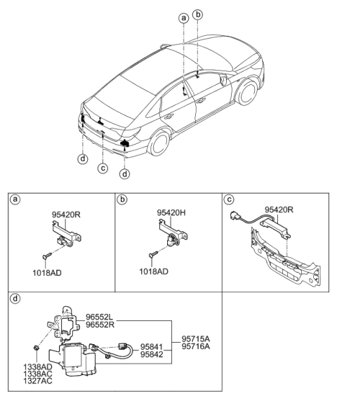 2018 Hyundai Sonata Extension Wiring-Bsd,LH Diagram for 95814-C1500