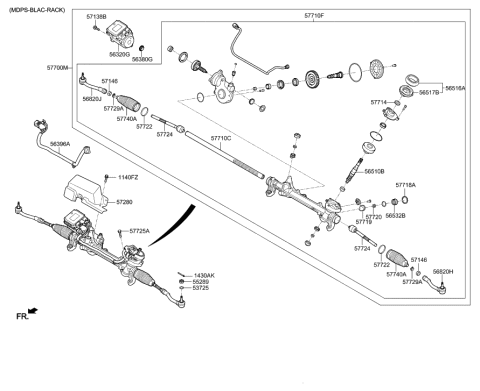 2018 Hyundai Sonata Joint Assembly-Inner Ball Diagram for 57724-C1100