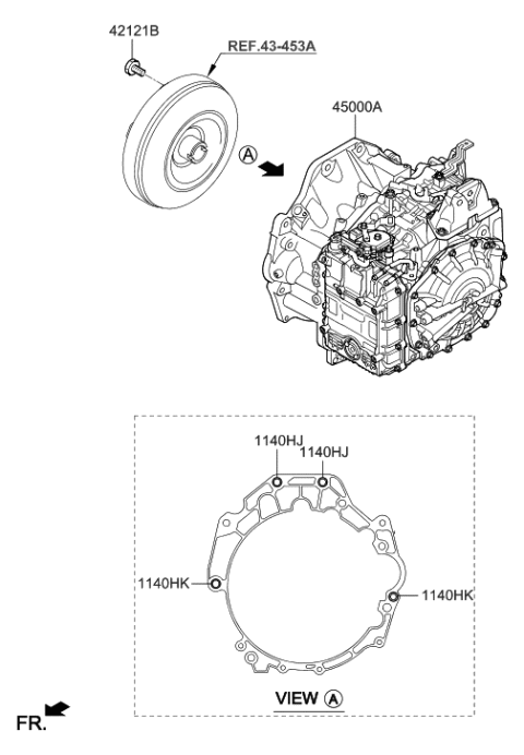 2019 Hyundai Sonata Transaxle Assy-Auto Diagram 1