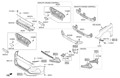 2019 Hyundai Sonata Lamp Assembly-Day Running Light,RH Diagram for 92208-C1550