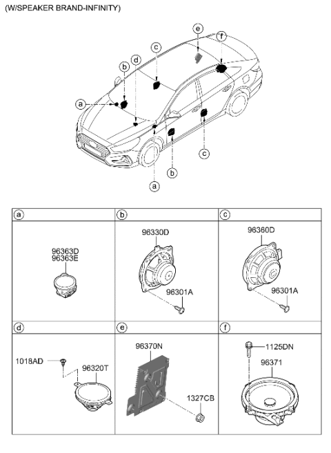 2018 Hyundai Sonata External Amp Assembly Diagram for 96370-C1JJ0