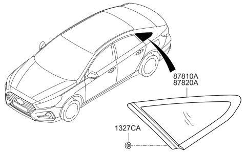 2019 Hyundai Sonata Quarter Window Diagram