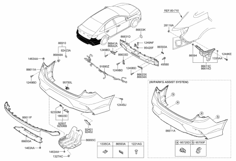 2019 Hyundai Sonata Wiring Harness-BWS Extension Diagram for 91895-C2160