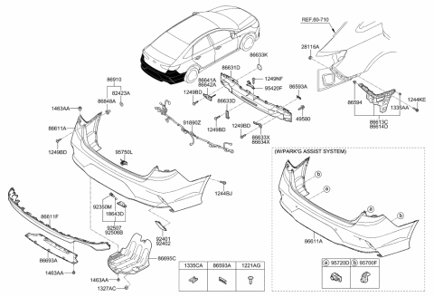 2019 Hyundai Sonata Ultrasonic Sensor Assembly-P.A.S Diagram for 95720-C1500-S2C