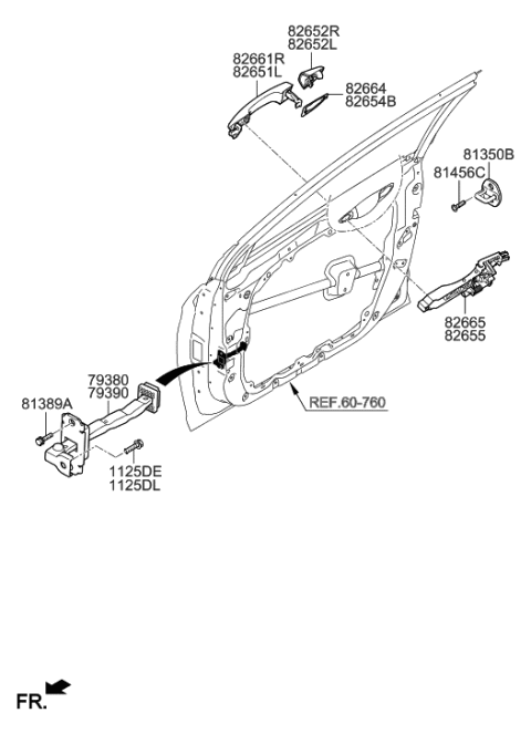 2018 Hyundai Sonata Door Handle Assembly, Exterior, Right Diagram for 82661-C1000