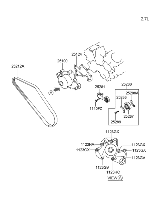 2001 Hyundai Tiburon New Body Style Coolant Pump Diagram 2