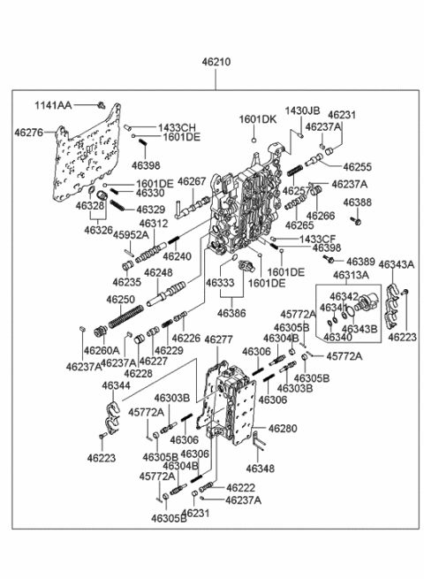 2006 Hyundai Tiburon Old Body Style Transmission Valve Body Diagram 2