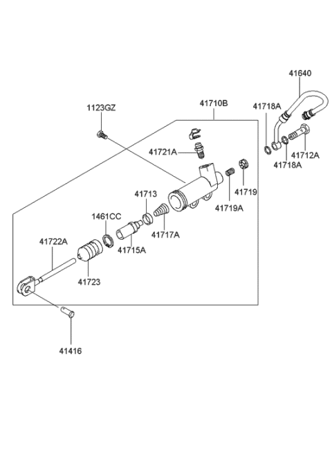 2014 Hyundai Santa Fe Hose-Clutch Diagram for 41640-2C000