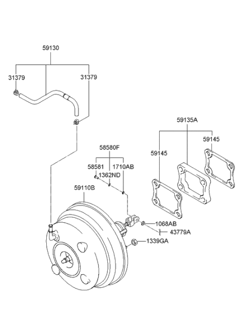 2003 Hyundai Tiburon Power Brake Booster Diagram