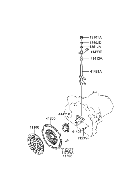 2002 Hyundai Tiburon Clutch & Release Fork (MTA) Diagram 2