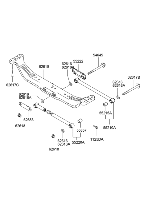 2001 Hyundai Tiburon New Body Style Rear Suspension Control Arm Diagram 1