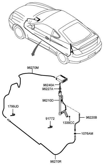 2006 Hyundai Tiburon Old Body Style Antenna Diagram 1