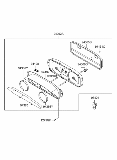 2010 Hyundai Santa Fe Bulb Assembly Diagram for 94310-2C000