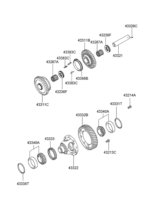2001 Hyundai Tiburon New Body Style Transaxle Gear (6SPEED MTA) Diagram 2
