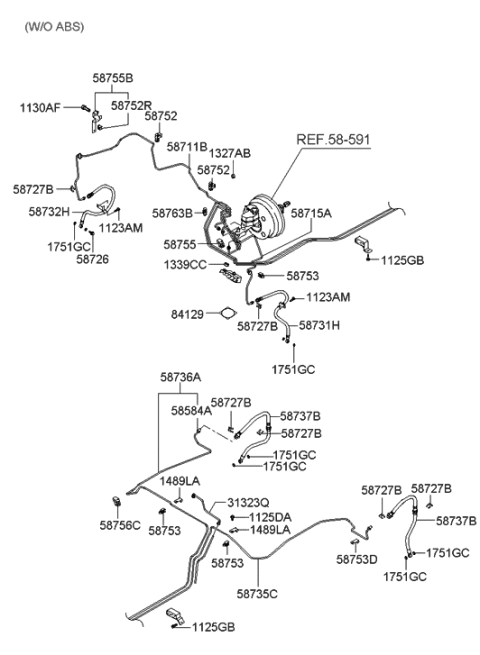2003 Hyundai Tiburon Brake Fluid Line Diagram 1