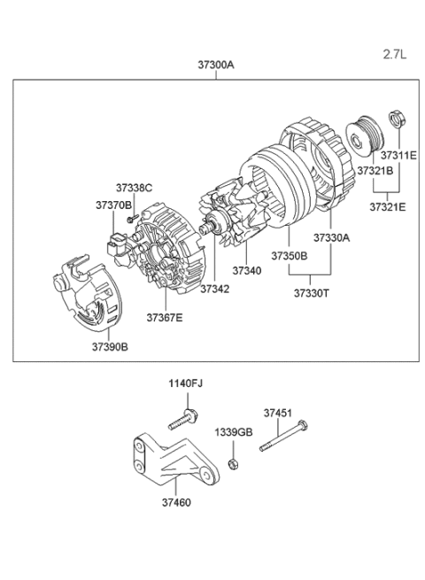 2006 Hyundai Tiburon Old Body Style Generator Diagram 2