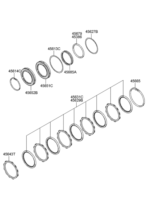 2006 Hyundai Tiburon Old Body Style Transaxle Brake-Auto Diagram 1