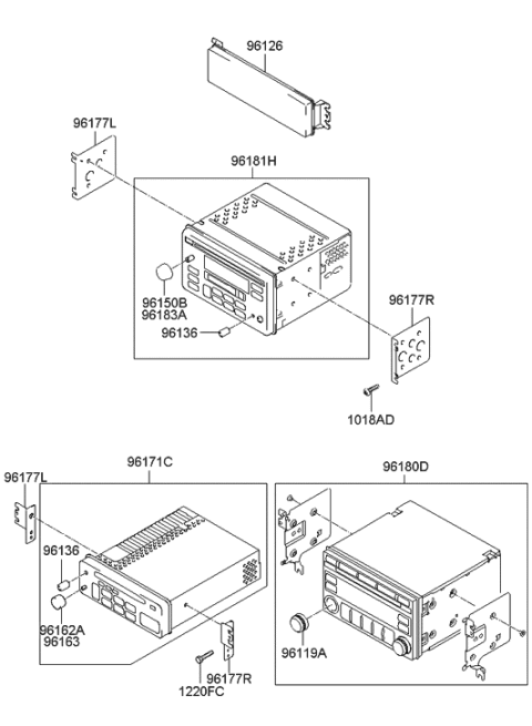 2003 Hyundai Tiburon Audio & Information System Diagram