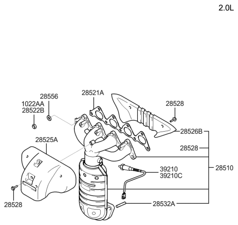 2001 Hyundai Tiburon Protector-Heat Diagram for 28525-23602