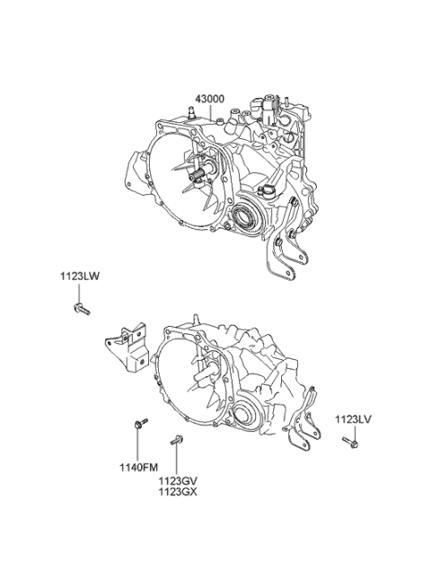2001 Hyundai Tiburon New Body Style Transaxle (MTA) Diagram 3