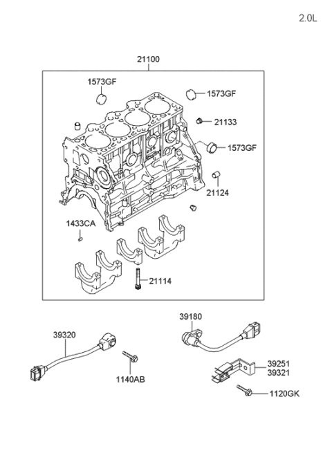 2001 Hyundai Tiburon New Body Style Cylinder Block Diagram 1