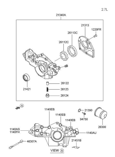 2005 Hyundai Tiburon Front Case Diagram 2