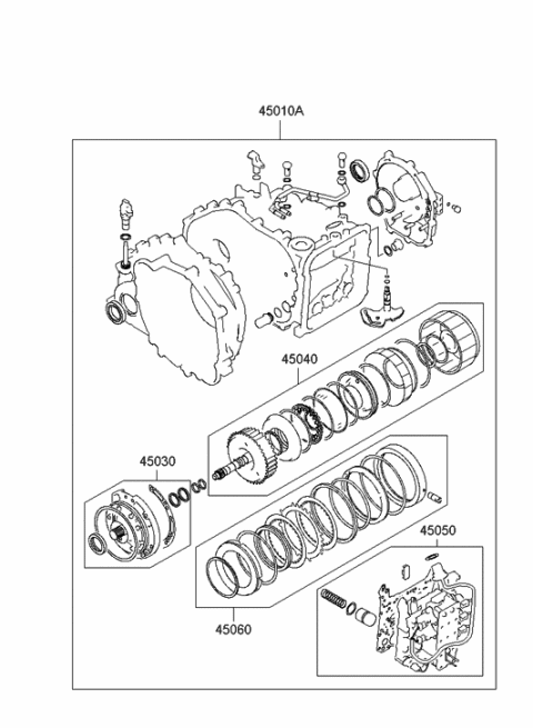 2015 Hyundai Santa Fe Seal Kit-Automatic Transaxle Overhaul Diagram for 45010-39F02
