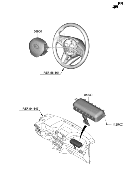 2019 Hyundai Santa Fe Module Assembly-STRG Wheel Air Bag Diagram for 80100-S2000-SST