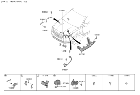 2020 Hyundai Santa Fe Wiring Assembly-T/M Gnd Diagram for 91862-S2010