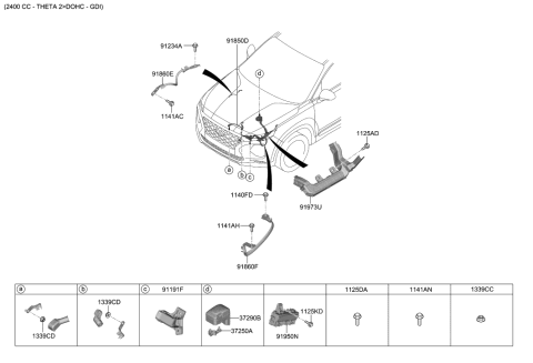 2020 Hyundai Santa Fe Wiring Assembly-Battery Diagram for 91850-S2110