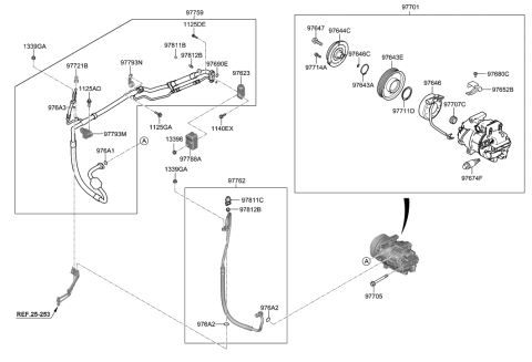 2020 Hyundai Santa Fe Air conditioning System-Cooler Line Diagram 1