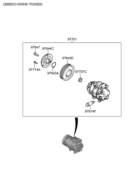 2020 Hyundai Santa Fe Air conditioning System-Cooler Line Diagram 2