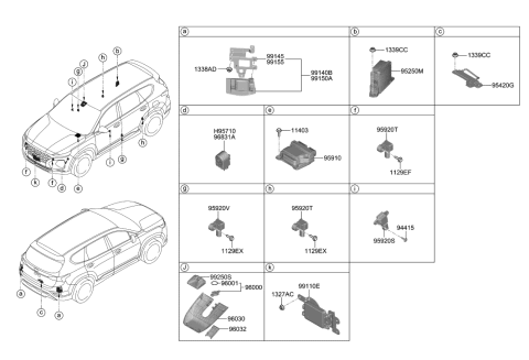 2019 Hyundai Santa Fe Unit Assembly-FR View Camera Diagram for 99211-S2000