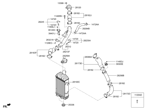 2019 Hyundai Santa Fe Turbocharger & Intercooler Diagram 2