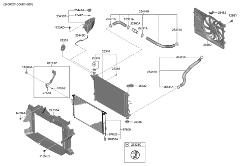 2020 Hyundai Santa Fe Engine Cooling System Diagram 1