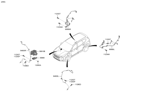 2019 Hyundai Santa Fe Hydraulic Module Diagram 1