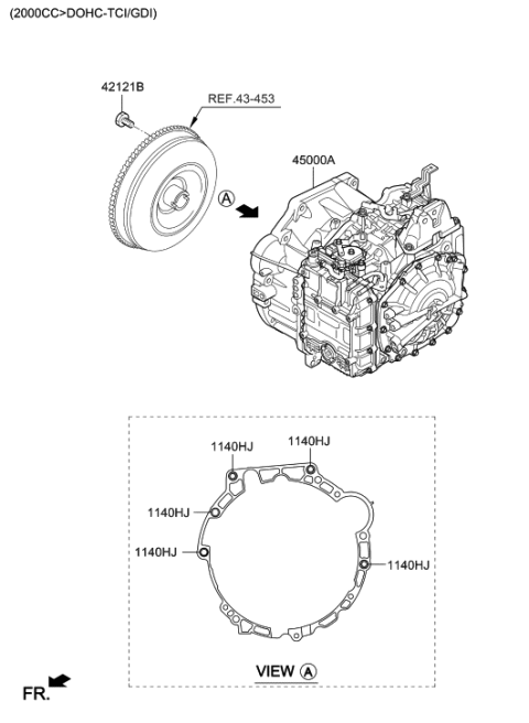 2019 Hyundai Santa Fe Transaxle Assy-Auto Diagram 2