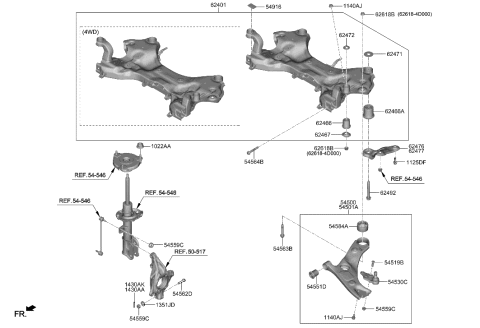 2020 Hyundai Santa Fe Front Suspension Crossmember Diagram
