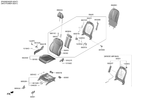 2019 Hyundai Santa Fe Front Seat Diagram 1