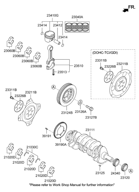 2020 Hyundai Santa Fe Crankshaft & Piston Diagram 2