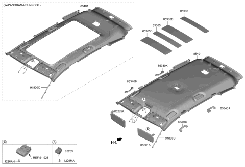 2020 Hyundai Santa Fe Wiring Assembly-Roof Diagram for 91800-S2450